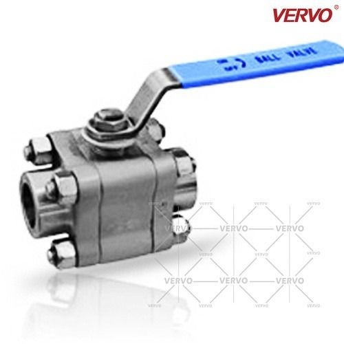 Dn15 3 Piece High Pressure Ball Valve Forged Steel A105n 1/2 Inch 1500lb Sw Lever Metal Seated Floating Ball Valve